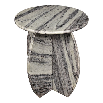 Venus 15" Contemporary Natural Marble Handmade X-Shaped End Table - JONATHAN Y